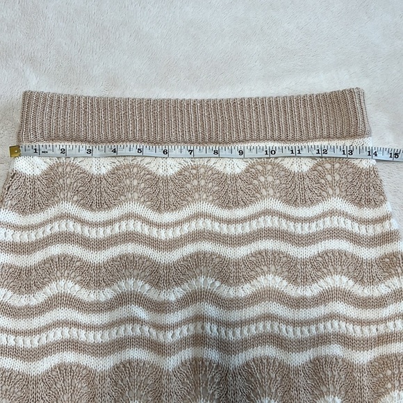 Anthropologie Pointelle Knit Midi Skirt Cream Beige Small - Picture 6 of 9